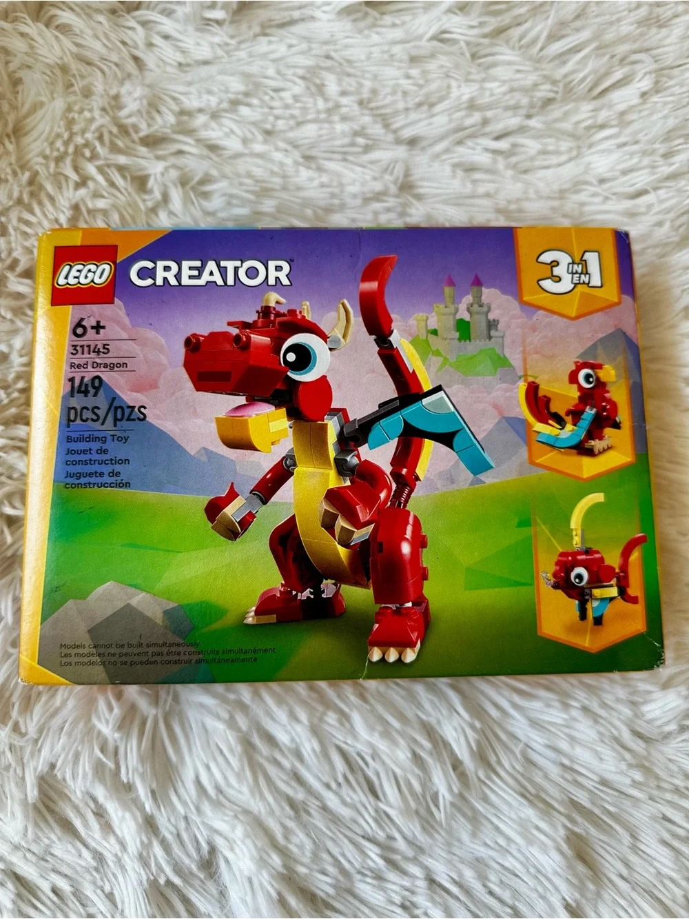 LEGO Creator 3 in 1 Red Dragon 31145 149 Pieces Bird Fish Building Toy Set